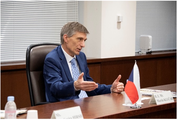 Talks with H. E. Mr. Martin KLUČAR, Ambassador of the Czech Republic to Japan