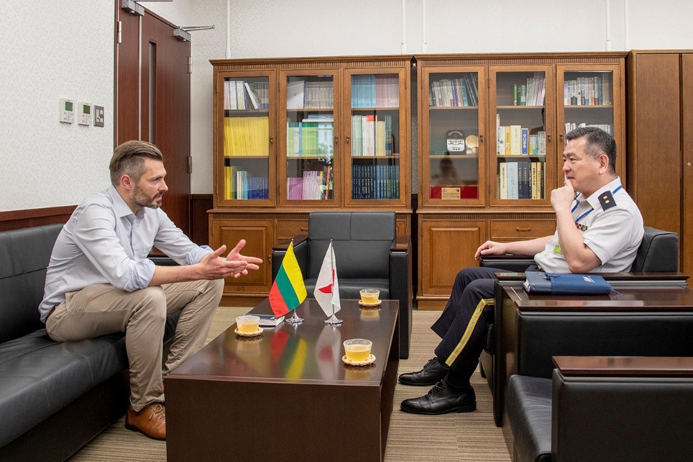 Courtesy Call from the Defence Adviser to Japan, at Embassy of Lithuania in Tokyo.