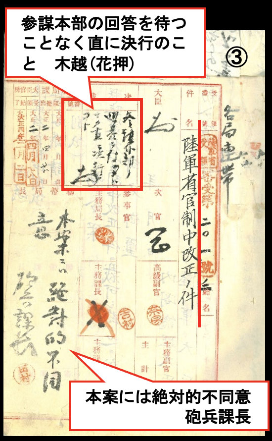 密大日記4冊の内1大正4年「陸軍省官制中改正の件」（陸軍省-密大日記-T4-1-9）