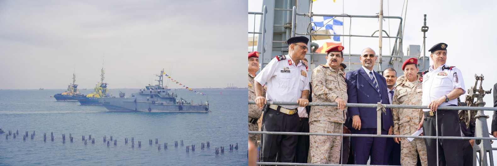 図3イエメン海軍の艦艇就役記念行事に出席するズバイディー