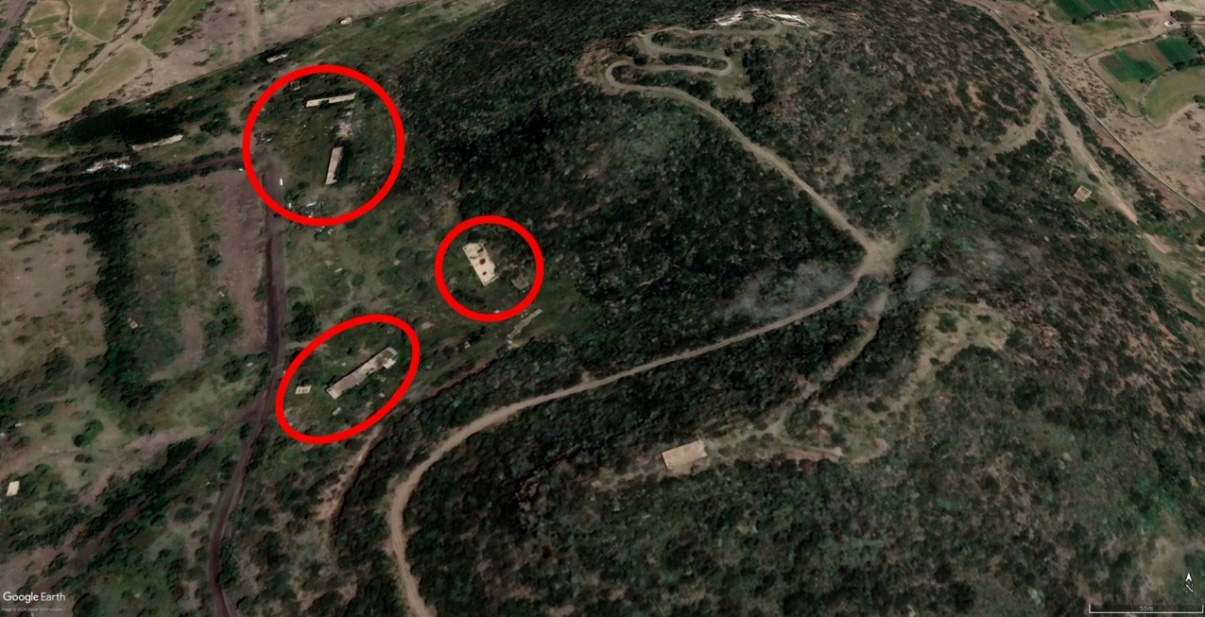 図6ジャナド基地内の空爆が集中したとみられるエリアの詳細