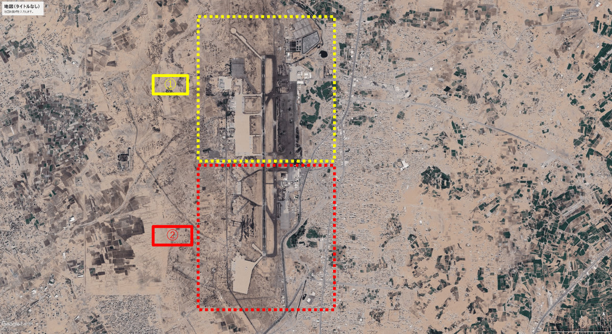 図2：サナア国際空港の全景（2025年6月15日撮像）