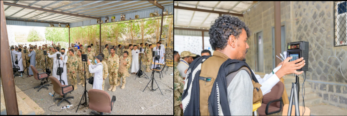 【図2：国民抵抗軍兵士を対象とした軍の生体情報登録作業】